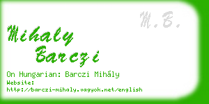 mihaly barczi business card